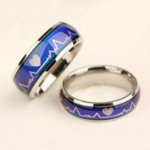 Thin Color Changing Heart Pulse Mood Rings