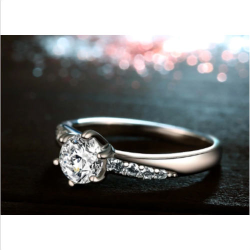 Elegant Silver Plated White Sapphire Ring