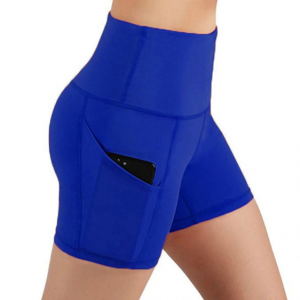 Sporty High Waist Compression Yoga Shorts + Side Pockets
