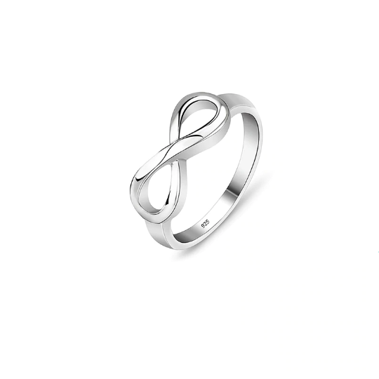 Sterling Silver Plated Engraved Infinity Power Ring