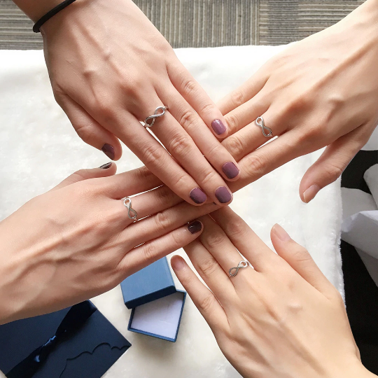 Sterling Silver Plated Engraved Infinity Power Ring - Image 3