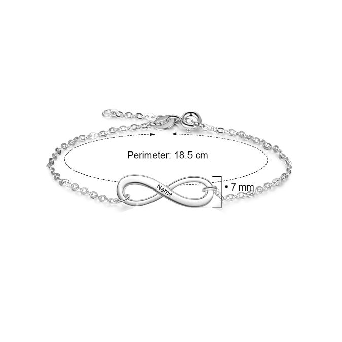 Sterling Silver Plated Engraved Infinity Power Ring - Image 4