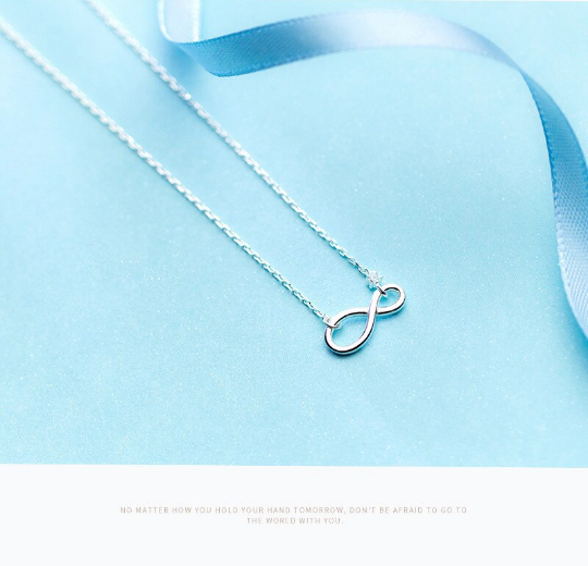 925 Sterling Silver Endless Love Infinity Pendant Choker
