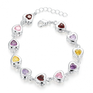 Exquisite Silver Filled Sweet Hearts Zirconia Bracelet