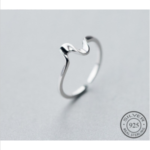 925 Sterling Silver Adjustable Wave Ring