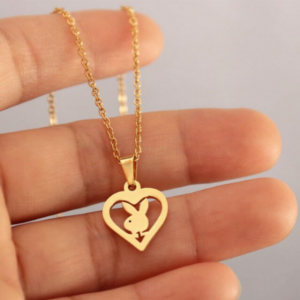 Stainless Steel Love Bunny Pendant Necklace