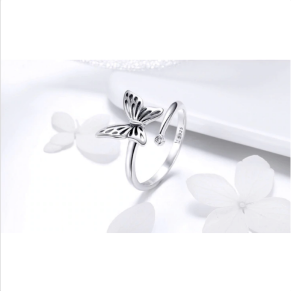 Platinum 925 Sterling Silver Hollow Out Butterfly Set - Image 3