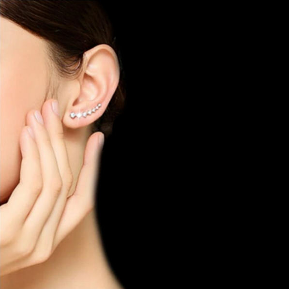 Silver Plated Seven Rockets Zirconia Earrings - Image 2