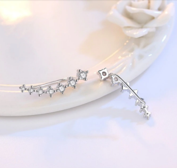 Silver Plated Seven Rockets Zirconia Earrings - Image 4