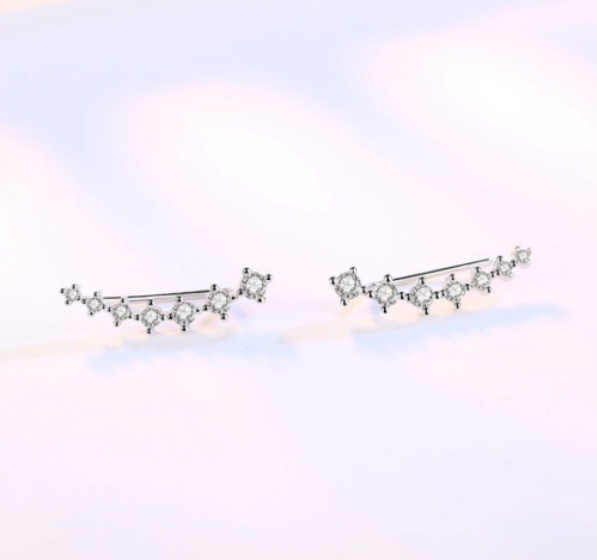 Silver Plated Seven Rockets Zirconia Earrings - Image 3