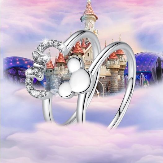 Genuine 925 Sterling Silver Disney's Mickey & Minnie Mouse Ring