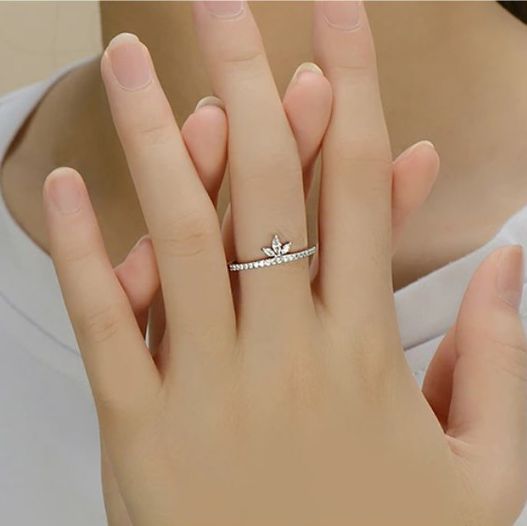 925 Sterling Silver AAA+ Cubic Zirconia Elegant Crown Ring - Image 2