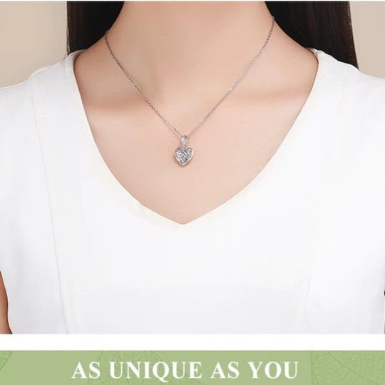 925 Sterling Silver Zircon Heart Charm Fit Pendant - Image 2
