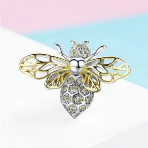 Exquisite 925 Sterling Silver Crystal Honey Bee Charm Fit Pendant