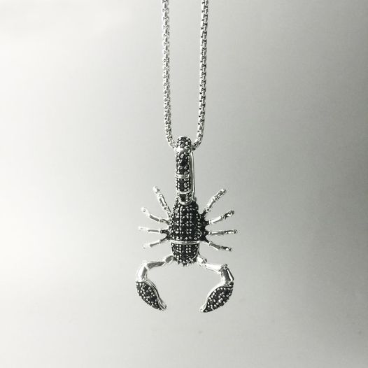 AAA+ Sterling Silver Plated Rebel Scorpion Zirconia Pendant Necklace - Image 2