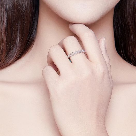 Genuine 925 Sterling Silver Creative Hearts Promise Ring - Image 2