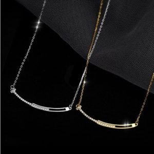 Sterling Silver Plated AAA+ Zirconia Smile Pendant Choker