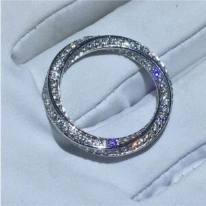 Sterling Silver Plated Sparkling Zirconia Mobius Ring