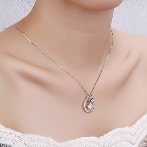 925 Sterling Silver Dancing Zirconia Geo Star Pendant Necklace - Image 4