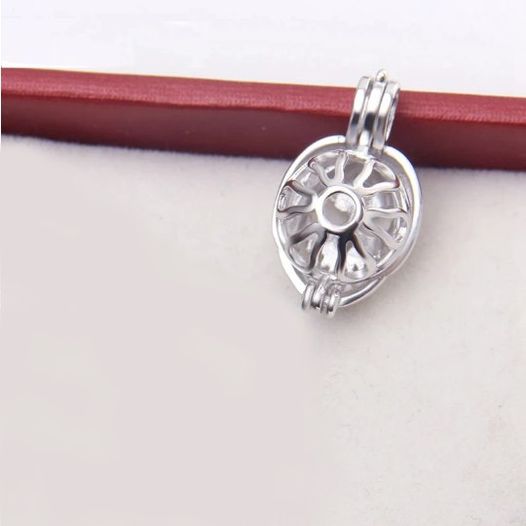 925 Sterling Silver Halloween Pumpkin Head Pearl Cage Pendant - Image 4