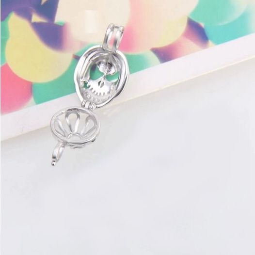 925 Sterling Silver Halloween Pumpkin Head Pearl Cage Pendant - Image 2