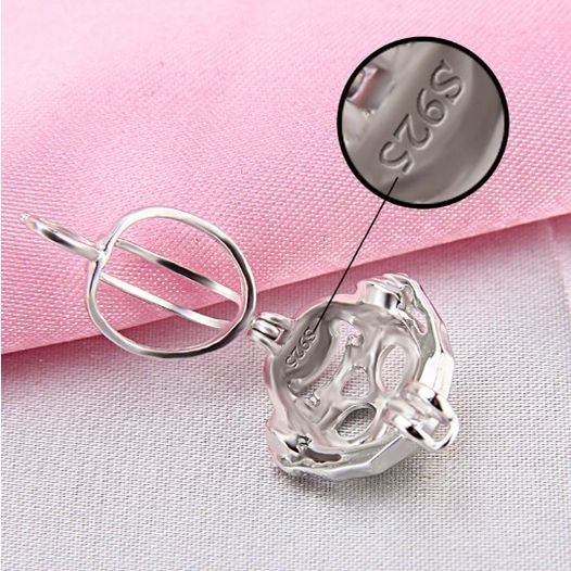 925 Sterling Silver Kool Skeleton Face Pearl Cage Pendant - Image 2