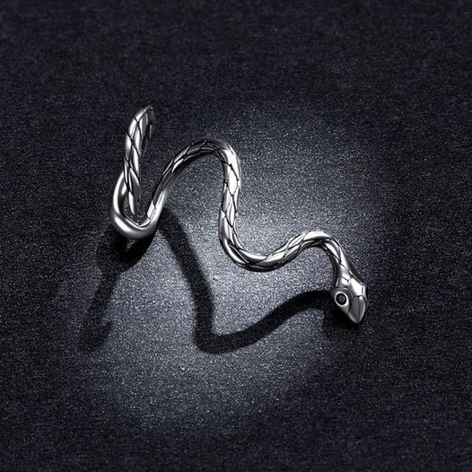 1PC 925 Sterling Silver Creative Snake Clip Buckle Earring