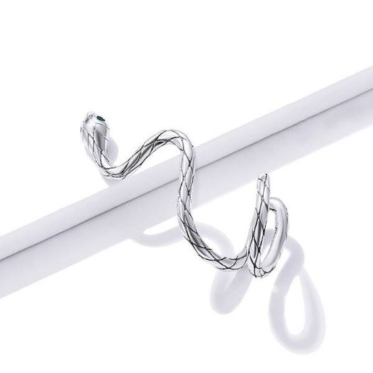 1PC 925 Sterling Silver Creative Snake Clip Buckle Earring - Image 5
