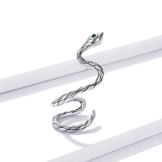 1PC 925 Sterling Silver Creative Snake Clip Buckle Earring - Image 3