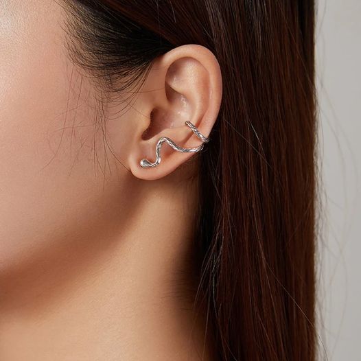 1PC 925 Sterling Silver Creative Snake Clip Buckle Earring - Image 6