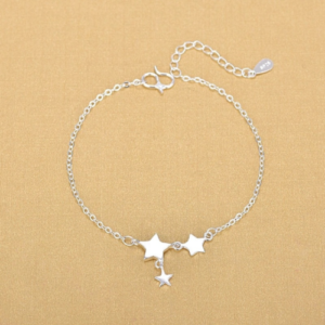 925 Sterling Silver Triple Star Anklet