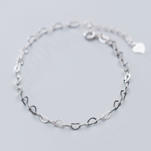 925 Sterling Silver Little Hearts Bracelet