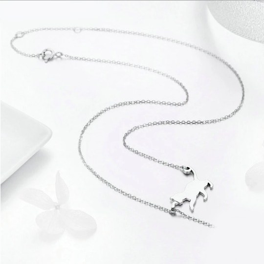 925 Sterling Silver Playful Cat Adjustable Pet Tassel Pendant Necklace - Image 3
