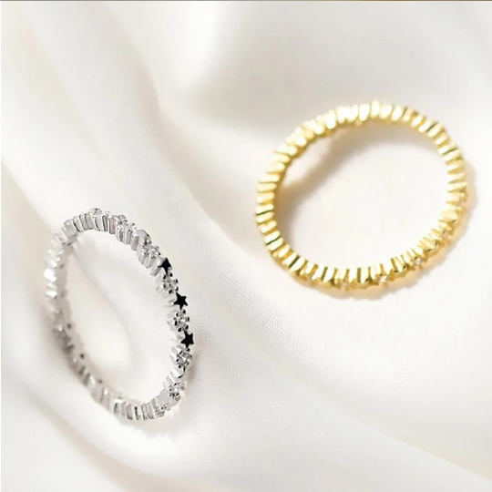 Genuine 925 Sterling Silver Zircon Star Ring - Image 3