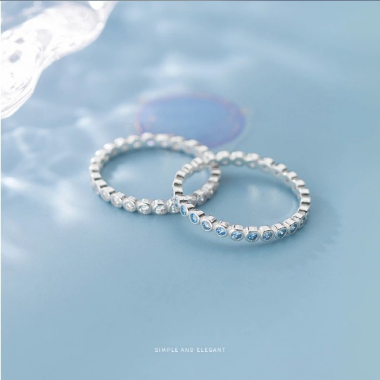 Authentic 925 Sterling Silver Cubic Zirconia Stackable Ring - Image 3