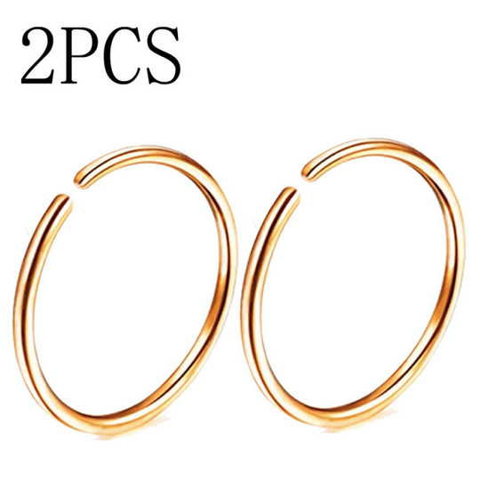 2Pc Thin Titanium Nose, Lip & Ear Hoop Piercing - Image 6