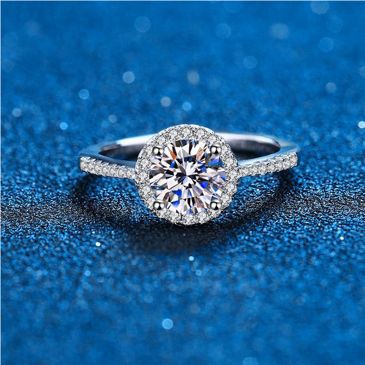 Exquisite White Gold Plated 925 Sterling Silver 2CT Moissanite Gemstone Halo Ring - Image 2