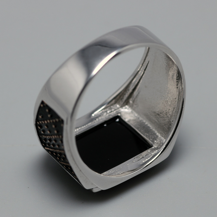 Genuine Solid 925 Sterling Silver Natural Black Onyx Vintage Men's Ring - Image 6