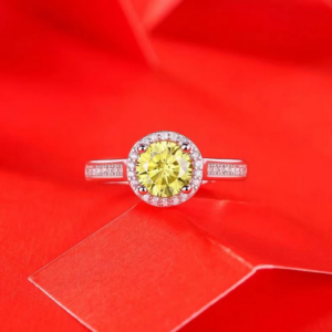 Luxurious S925 Sterling Silver 1CT Royal Moissanite Adjustable Ring