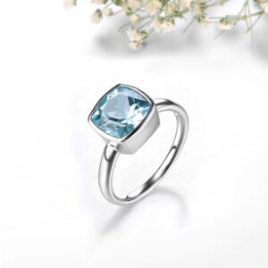 Brilliant Sky Blue 925 Sterling Silver 2.7CT Natural Topaz Gemstone Ring