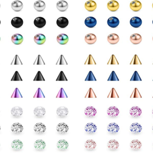 4PC/72PC Stainless Steel/Acrylic Body Piercing Replacements (3mm)