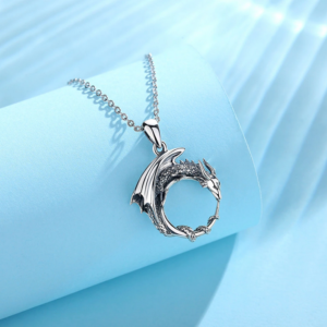 Vintage 925 Sterling Silver Retro Dragon Temperament Pendant