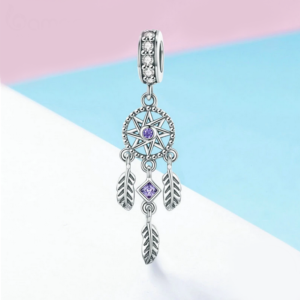 Genuine 925 Sterling Silver Dream Catcher Charm for Bracelet + Stud Earrings