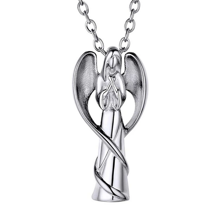 316L Stainless Steel “Angels Prayer” Cremation Ashes Urn Pendant Necklace