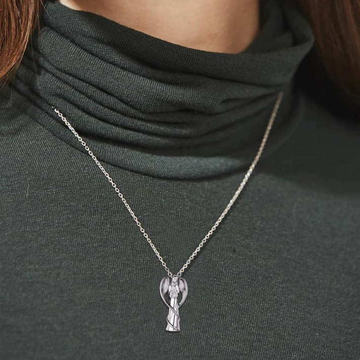 316L Stainless Steel “Angels Prayer” Cremation Ashes Urn Pendant Necklace - Image 2