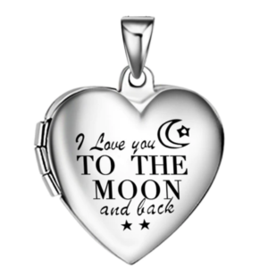 Vintage 316L Stainless Steel Photo Locket Heart Necklace