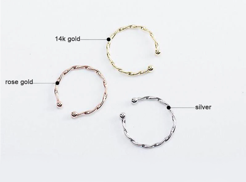 Genuine 925 Sterling Silver Fine/Twisted Thin Adjustable Ring (Size 6-8) - Image 4