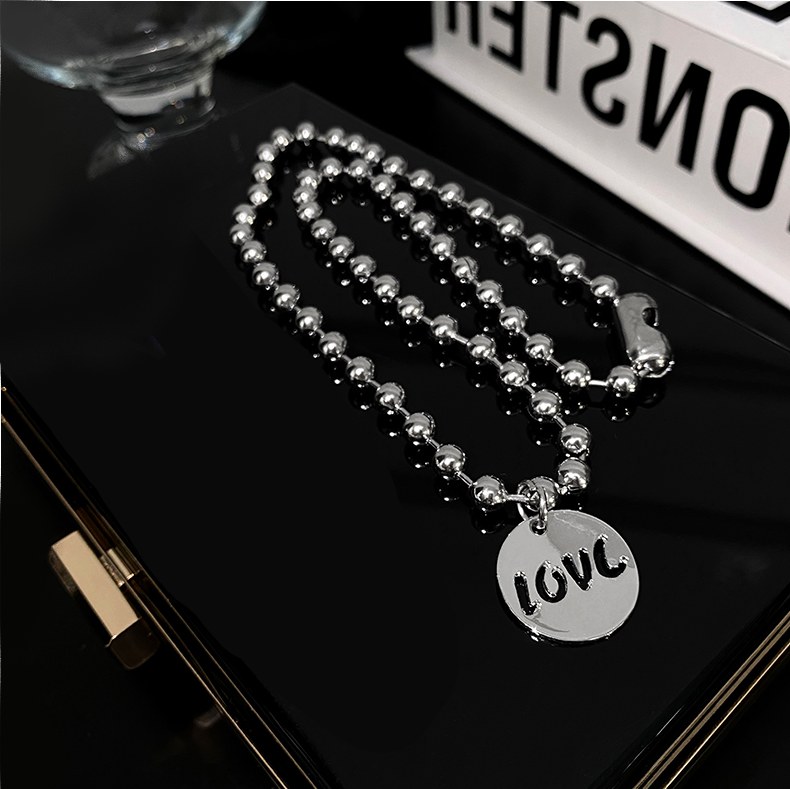 Titanium Steel “LOVE” Engraved Pendant Necklace