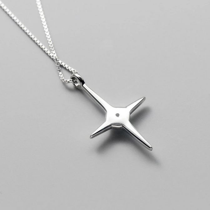 Elegant 18K 925 Sterling Silver Single Zirconia Star Pendant Necklace - Image 3