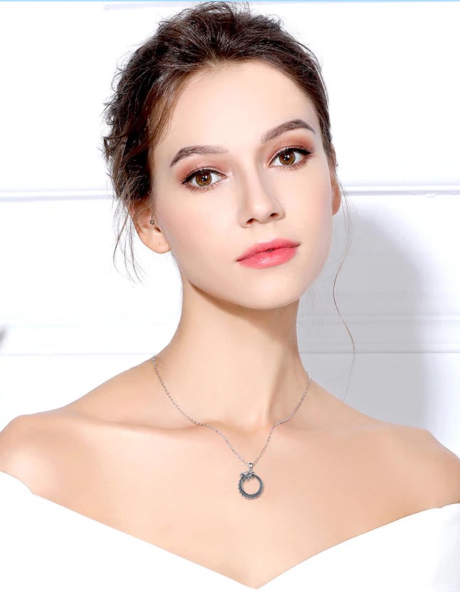 Retro 925 Sterling Silver Temperament Round Cool Dragon Pendant Necklace - Image 3